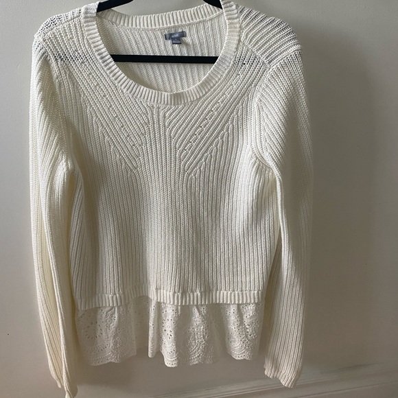 Aerie knit sweater with lace bottom - Picture 2 of 2